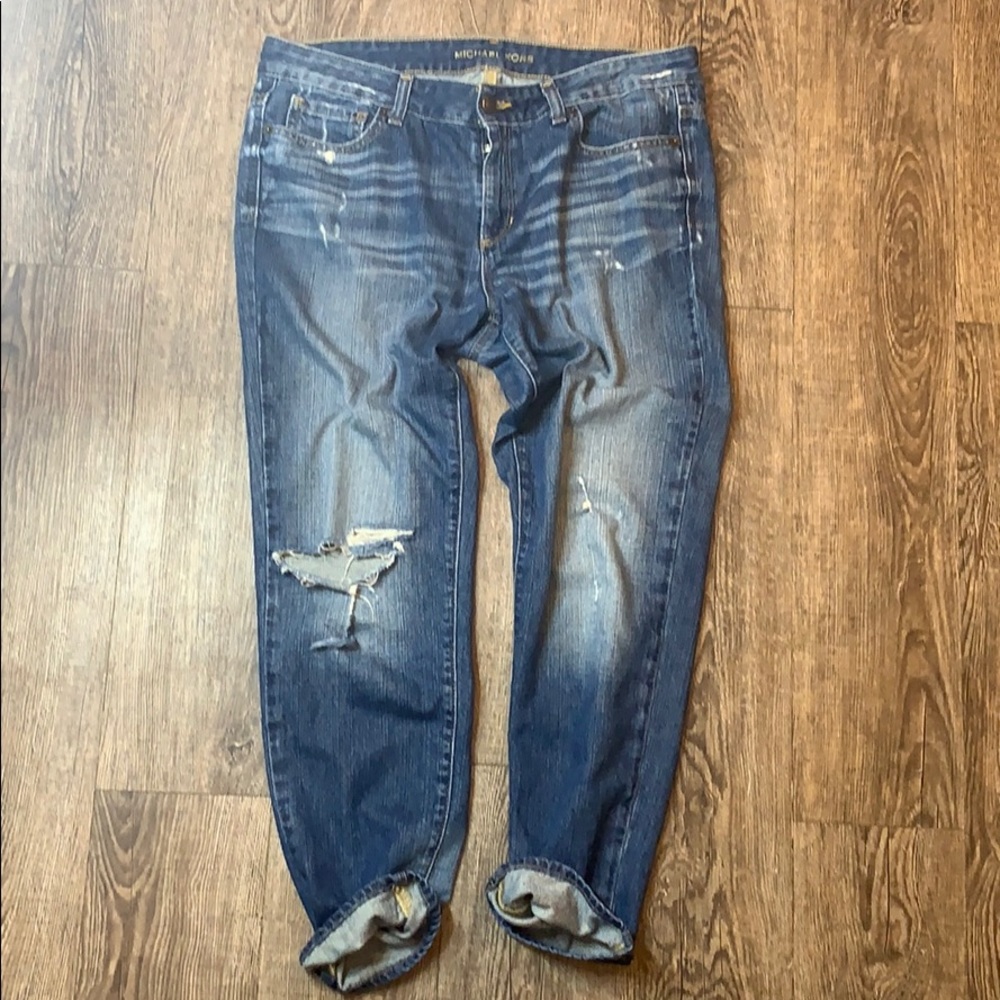 MICHAEL KORS Boyfriend Distressed Denim